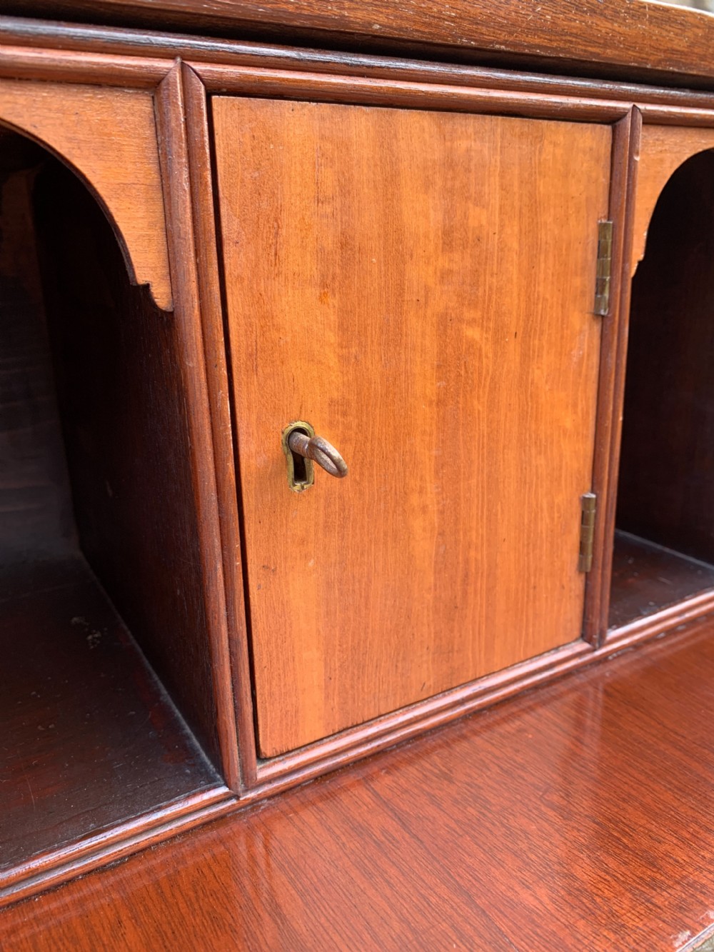 Antique Mahogany Campaign Secretaire Chest of Drawers View XVI