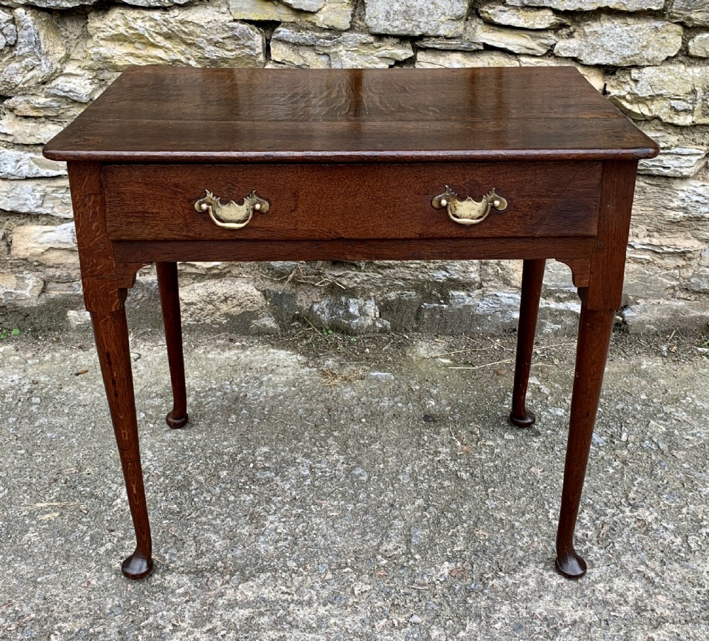 18th Century Georgian Oak Pad Foot Side Table 