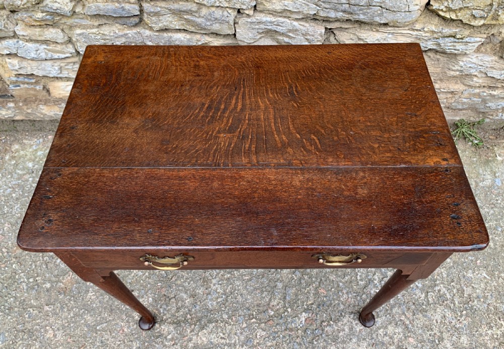 18th Century Georgian Oak Pad Foot Side Table  View V