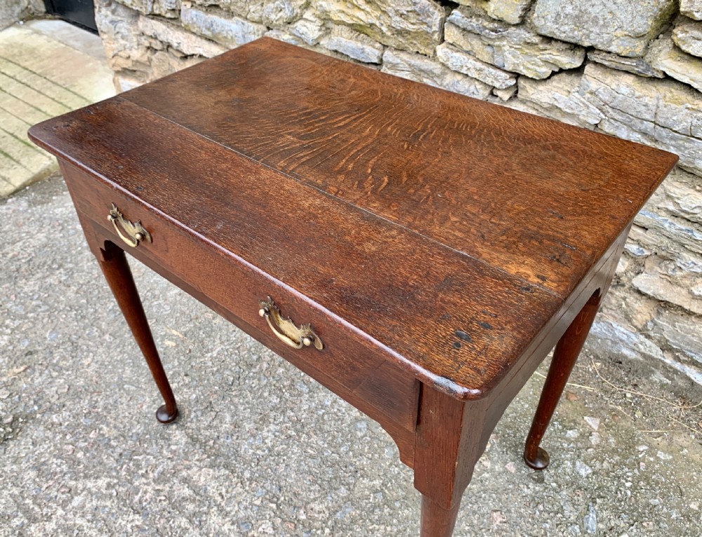 18th Century Georgian Oak Pad Foot Side Table  View VI