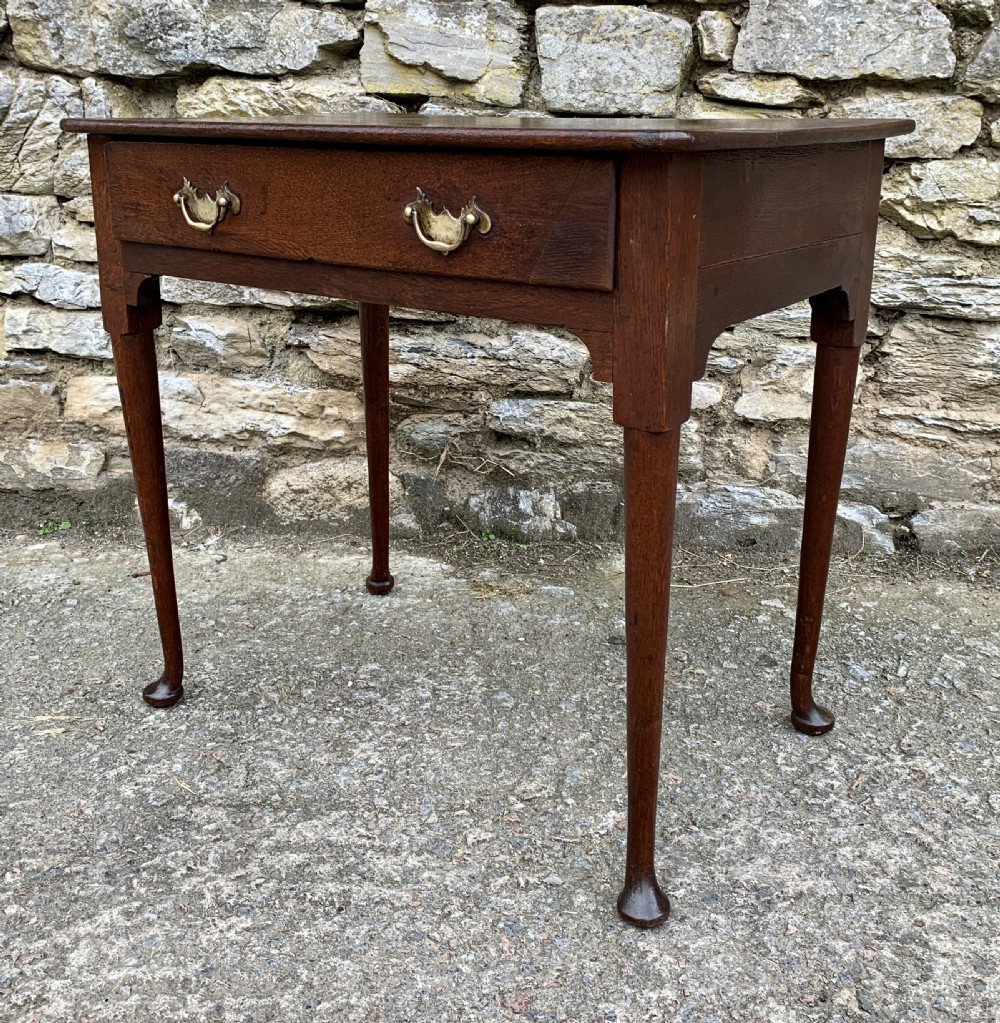 18th Century Georgian Oak Pad Foot Side Table  View VII