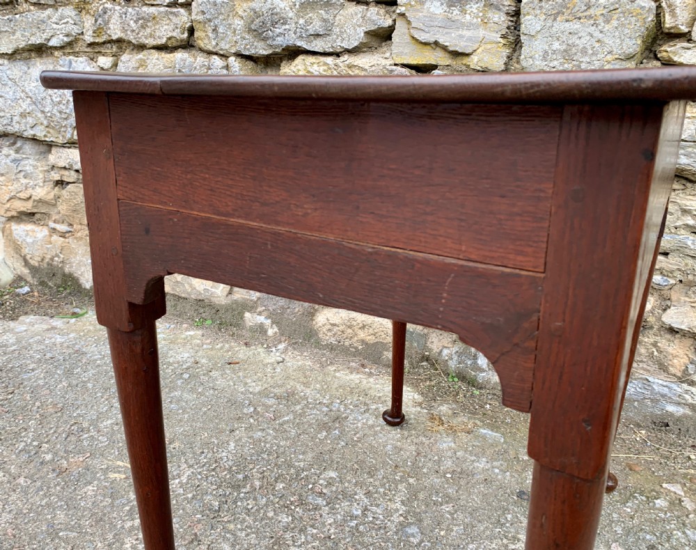 18th Century Georgian Oak Pad Foot Side Table  View IX