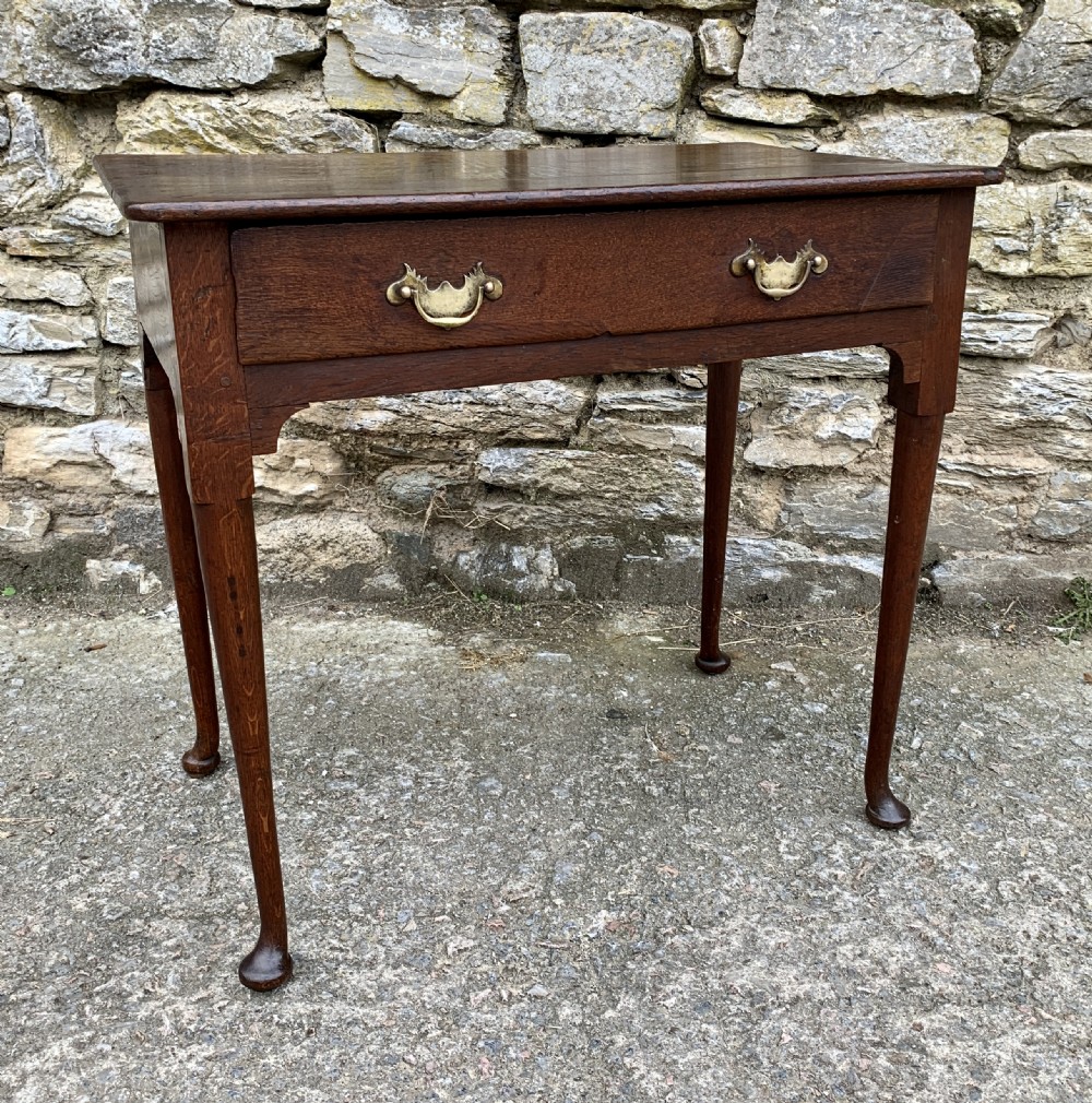 18th Century Georgian Oak Pad Foot Side Table  View XII