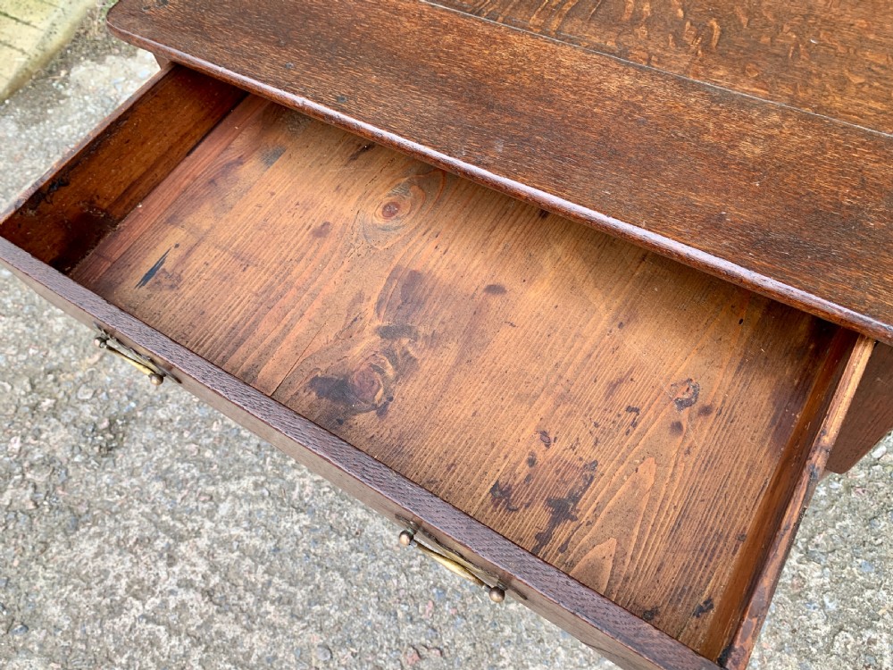 18th Century Georgian Oak Pad Foot Side Table  View XIV