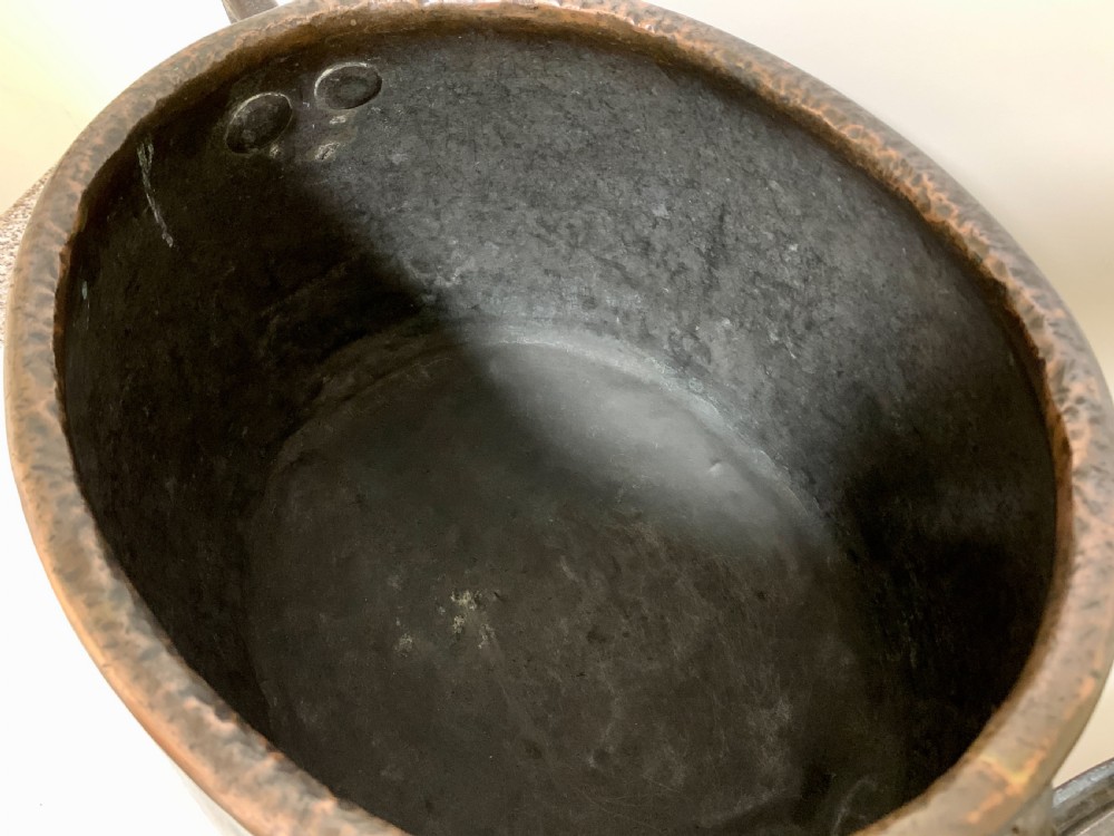 Large Antique Copper Cauldron with Lid View XI