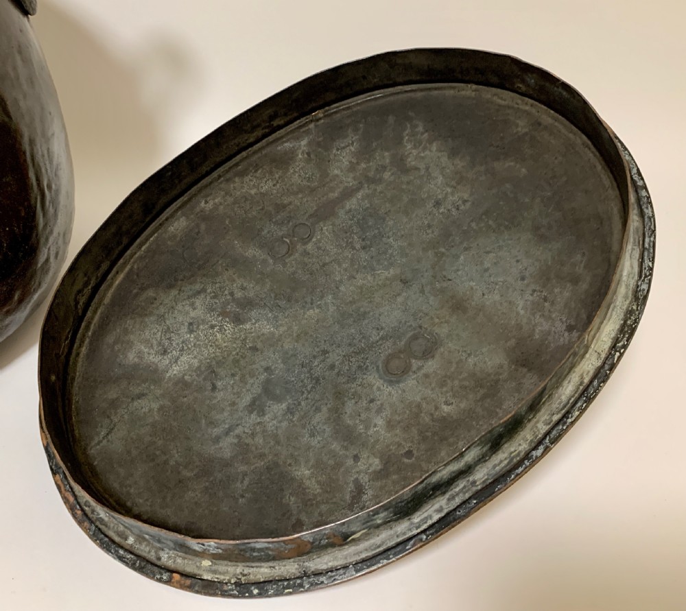 Large Antique Copper Cauldron with Lid View XV