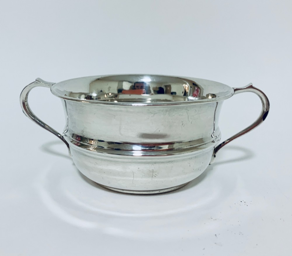 Antique Solid Silver Twin Handled Bowl View III