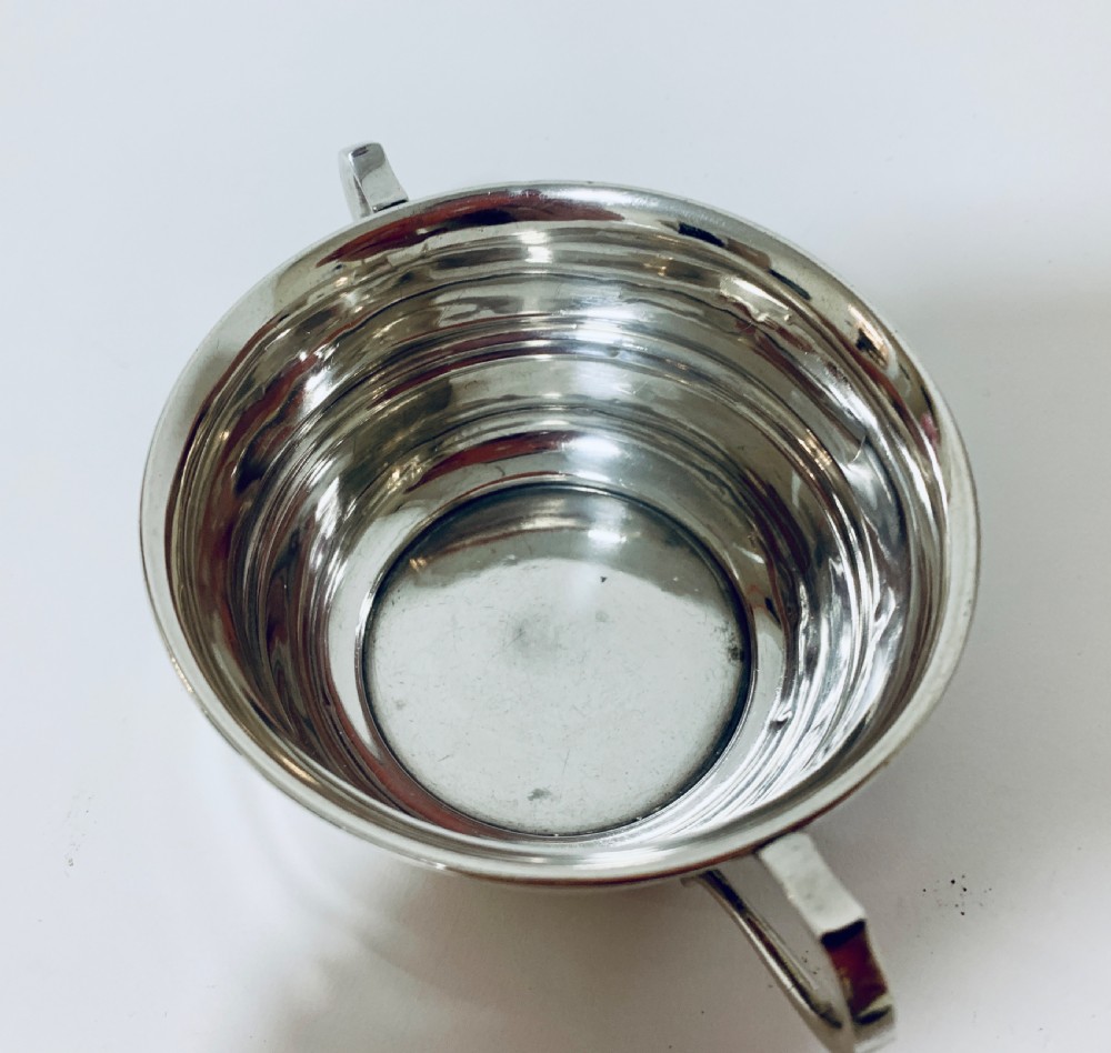 Antique Solid Silver Twin Handled Bowl View VII