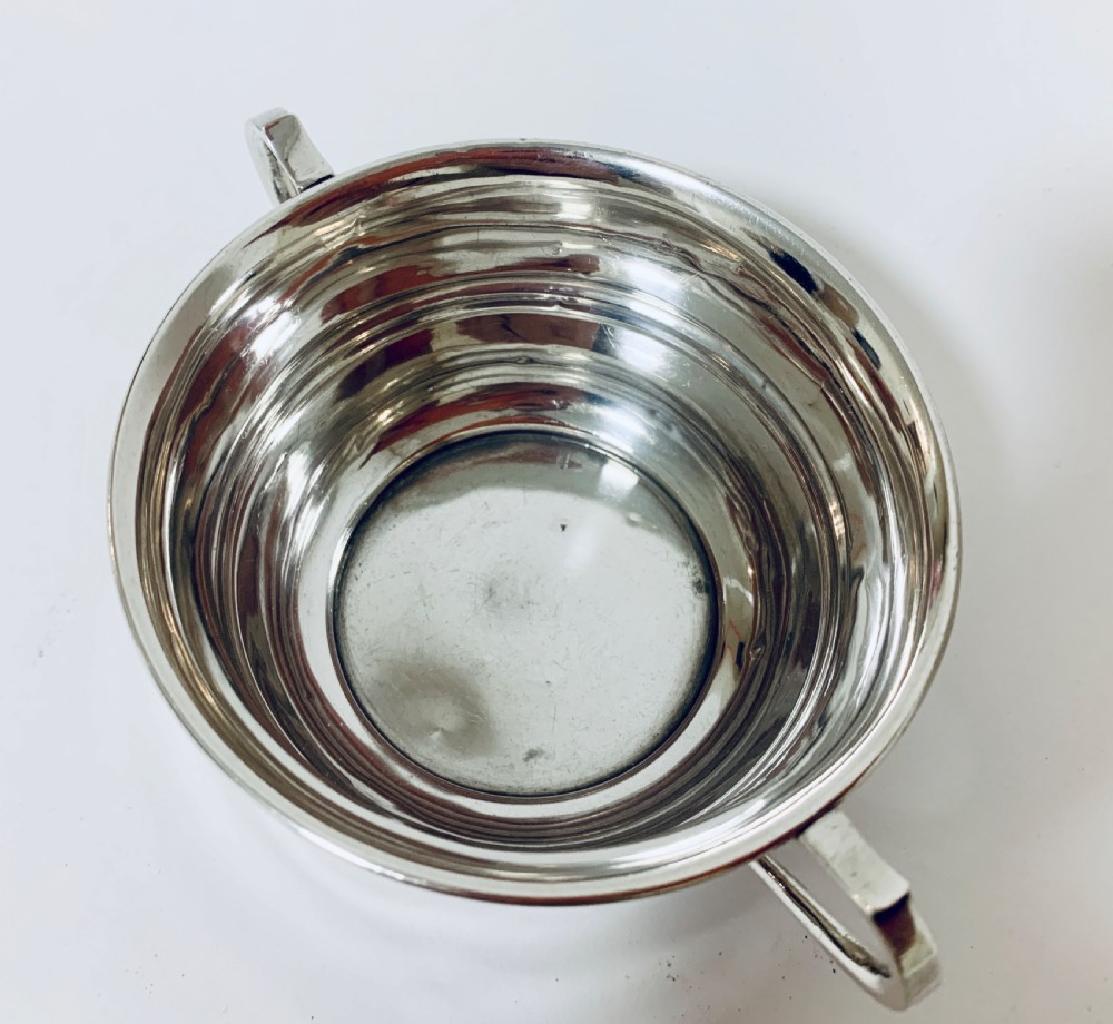 Antique Solid Silver Twin Handled Bowl View IX