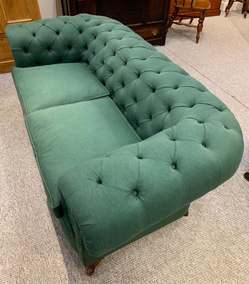 Antique Victorian Buttoned Chesterfield Sofa View V