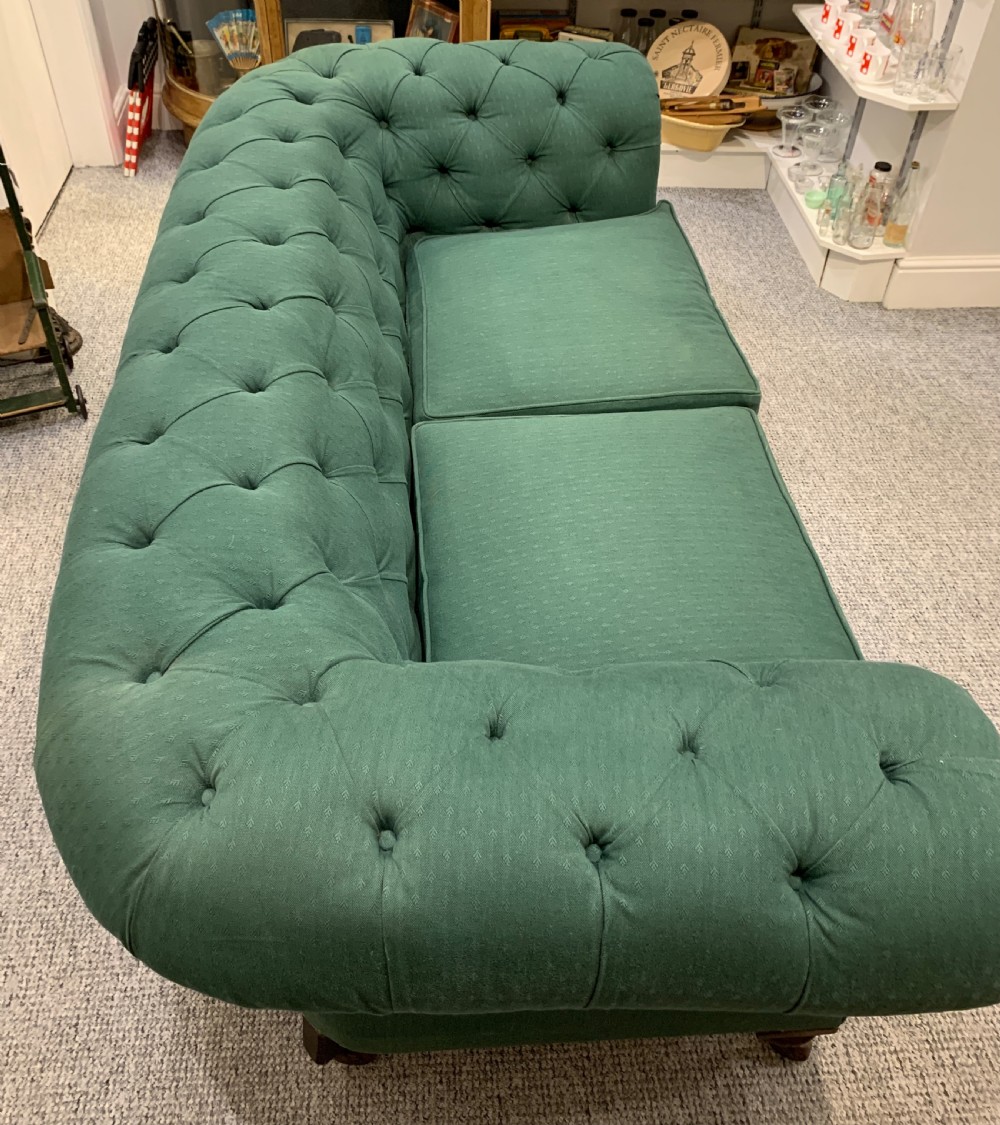 Antique Victorian Buttoned Chesterfield Sofa View IX