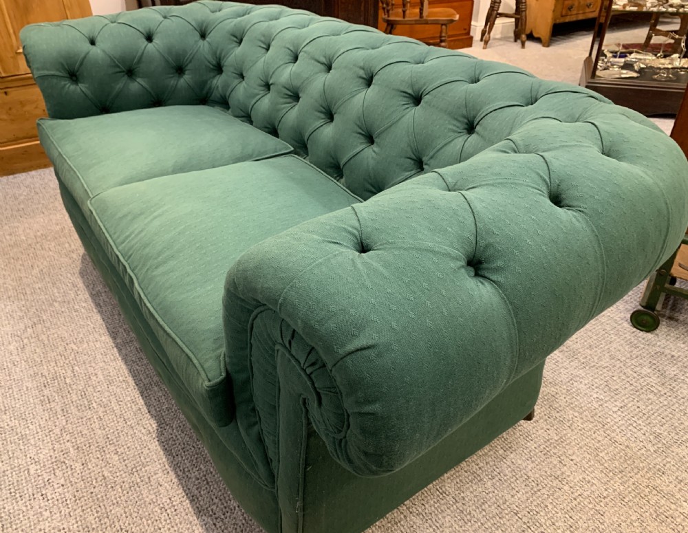 Antique Victorian Buttoned Chesterfield Sofa View XI