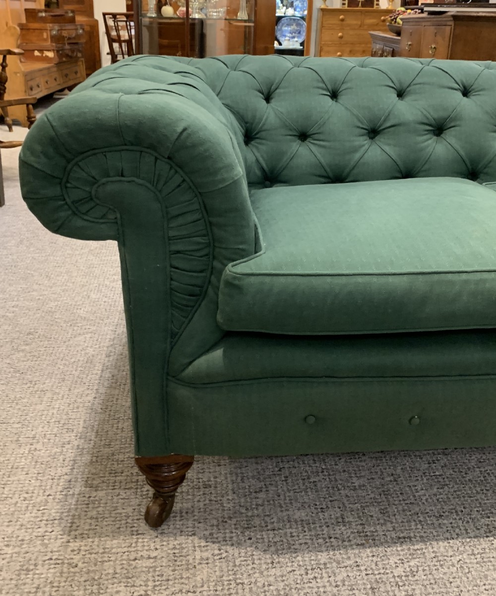 Antique Victorian Buttoned Chesterfield Sofa View XII