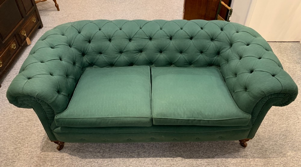 Antique Victorian Buttoned Chesterfield Sofa View XIII