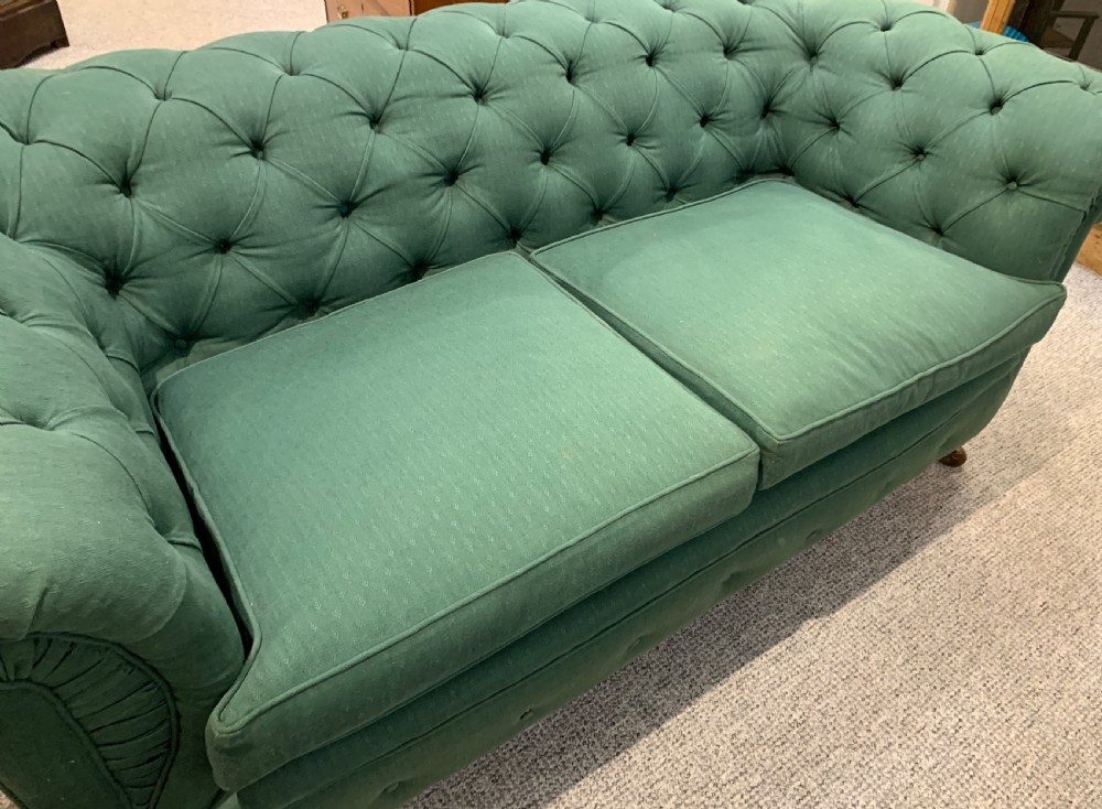 Antique Victorian Buttoned Chesterfield Sofa View XX