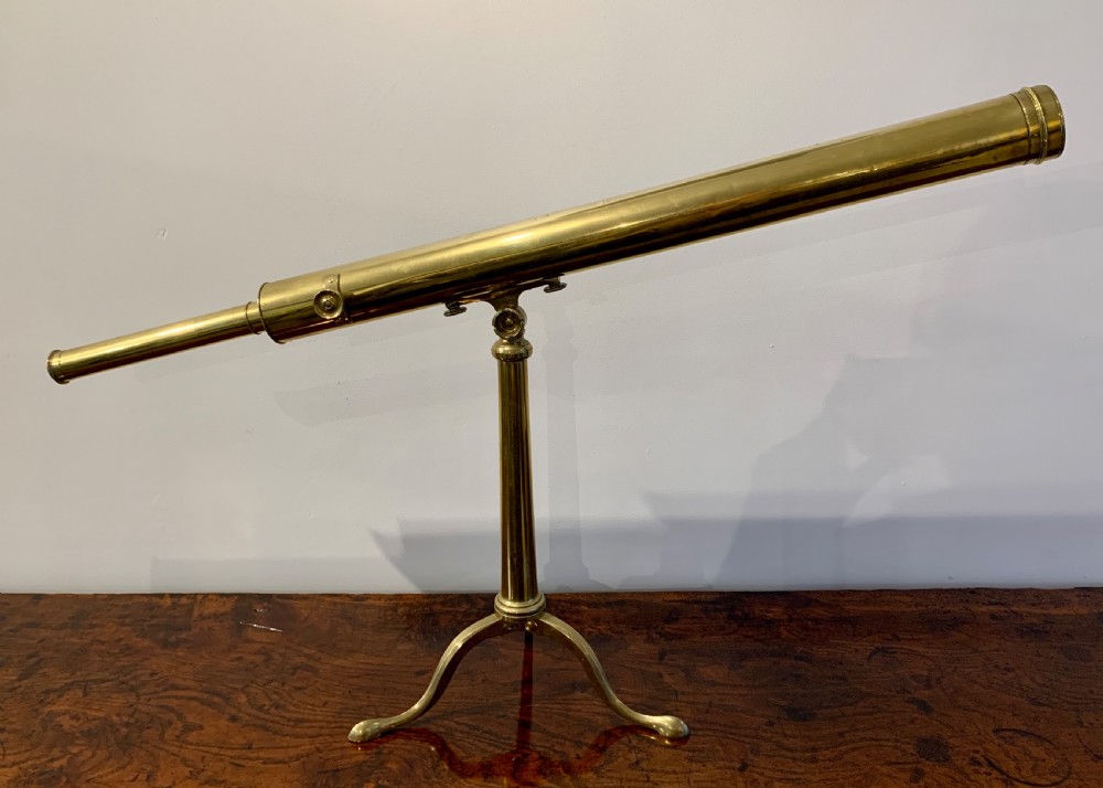 Antique Dollond Brass Library Telescope on Original Tripod View VII