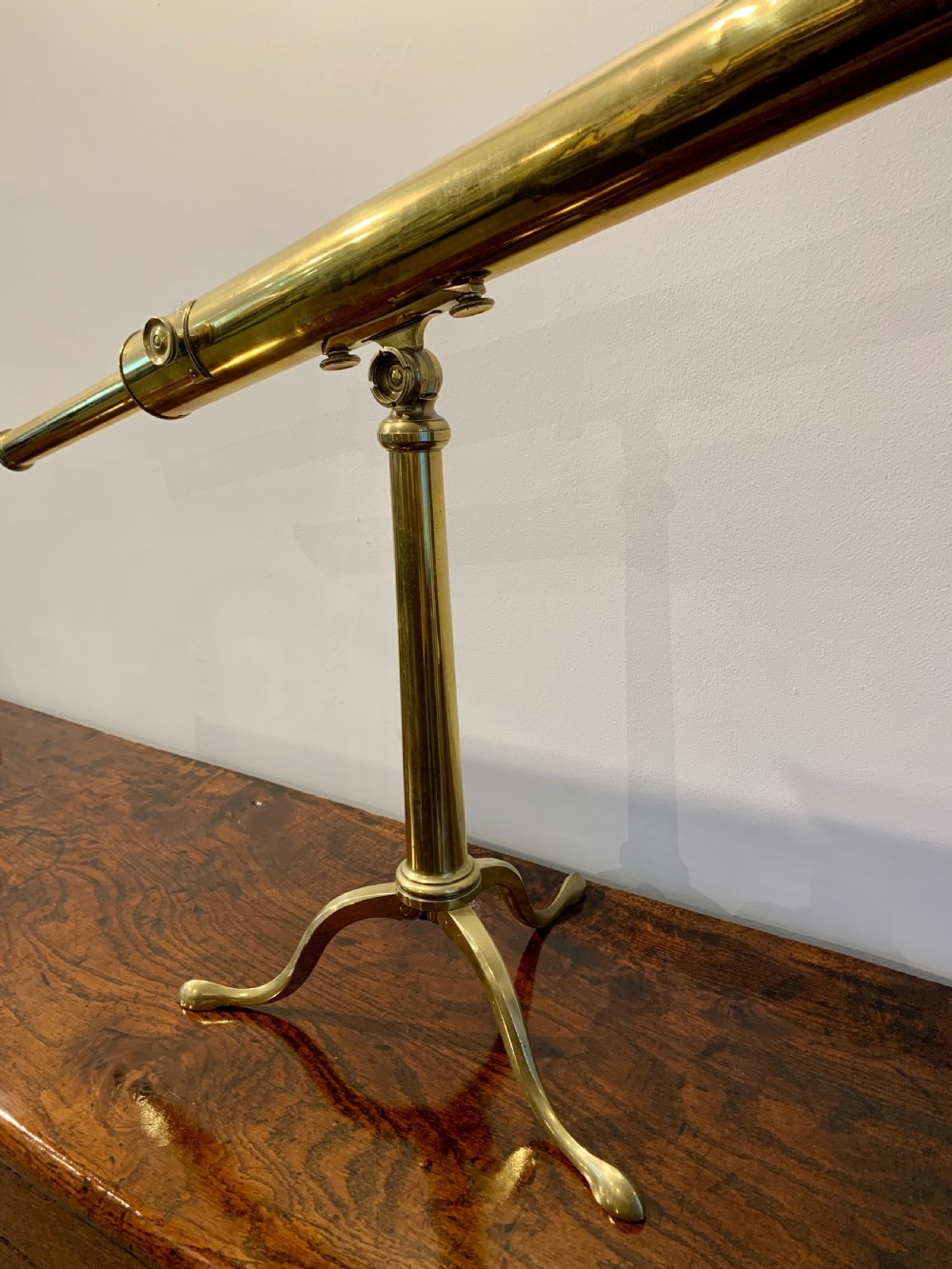 Antique Dollond Brass Library Telescope on Original Tripod View II