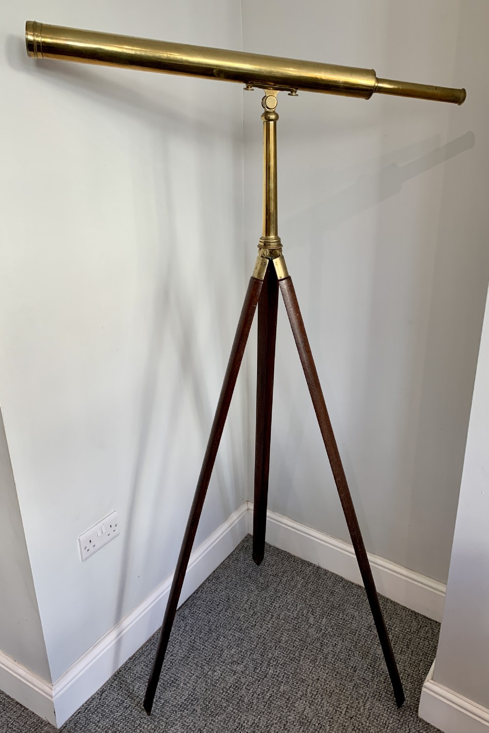 Antique Dollond Brass Library Telescope on Original Tripod View XI
