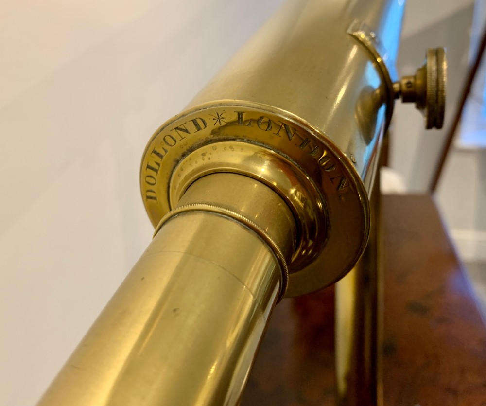 Antique Dollond Brass Library Telescope on Original Tripod View XIII