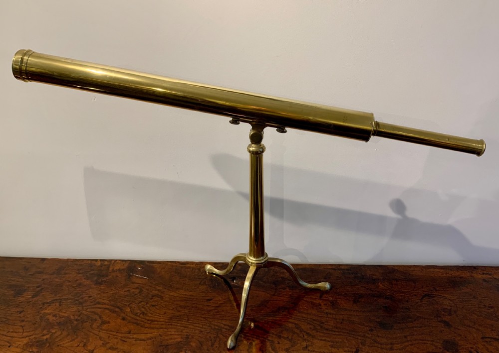 Antique Dollond Brass Library Telescope on Original Tripod View XIV
