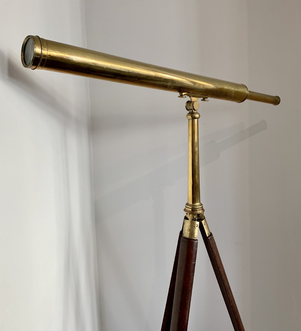 Antique Dollond Brass Library Telescope on Original Tripod View XVI