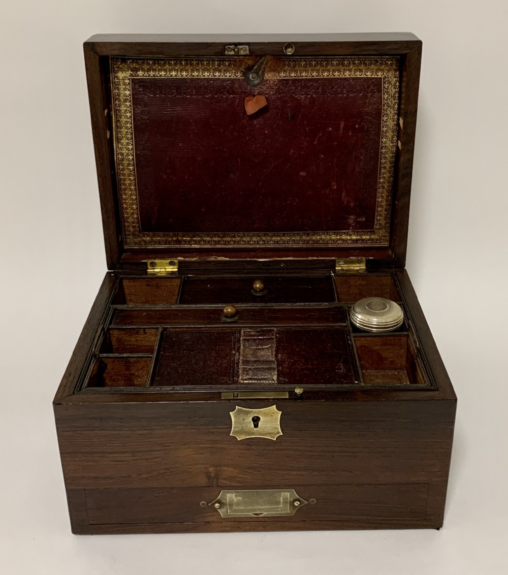 Antique Victorian Rosewood Vanity Jewellery Box