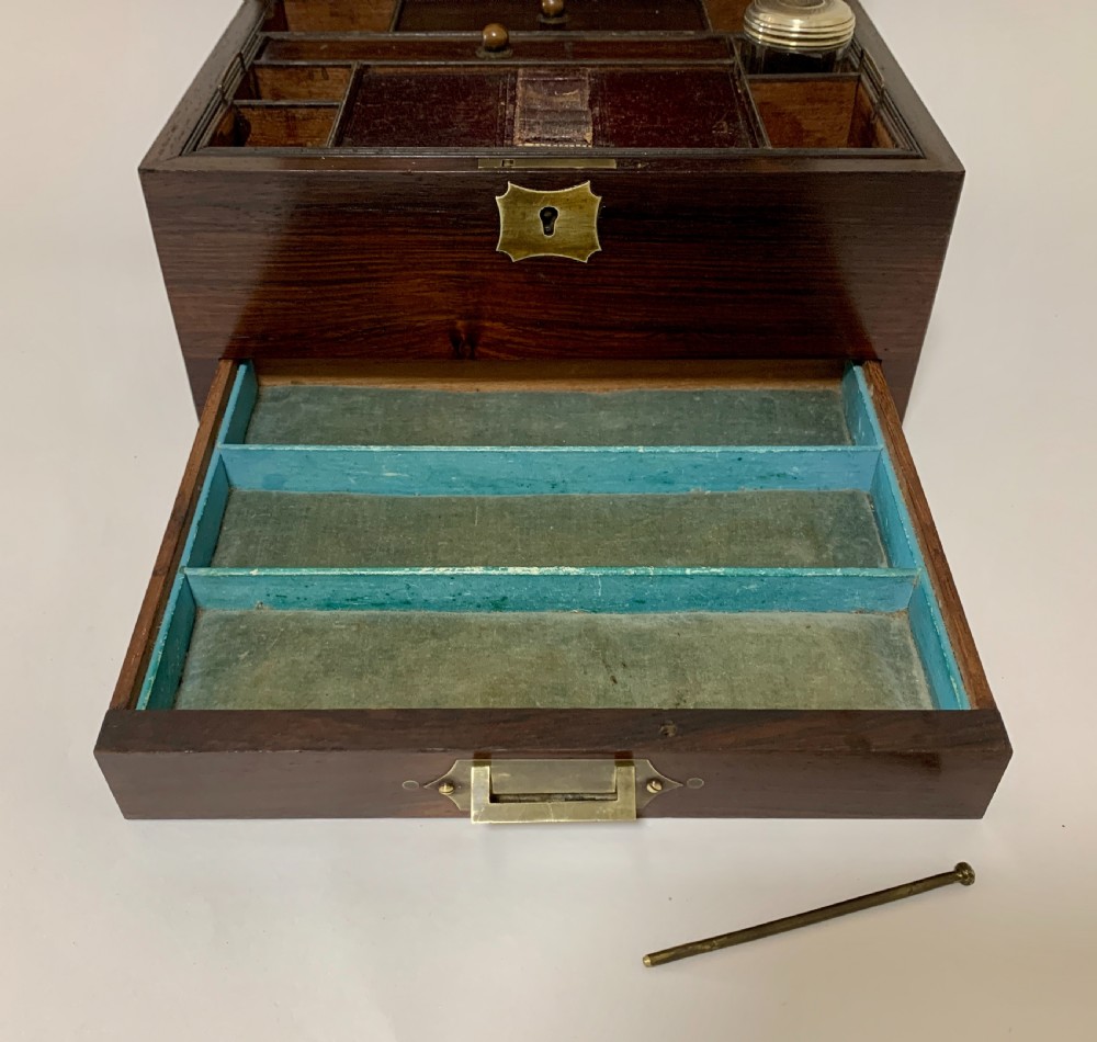 Antique Victorian Rosewood Vanity Jewellery Box View IX