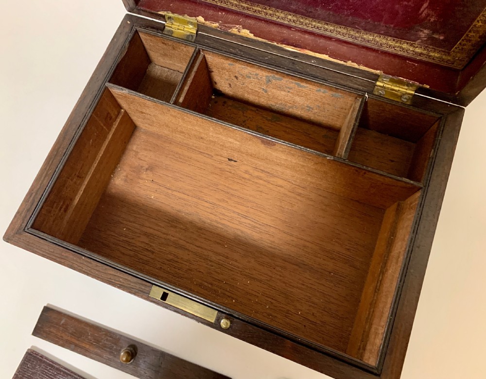 Antique Victorian Rosewood Vanity Jewellery Box View XII