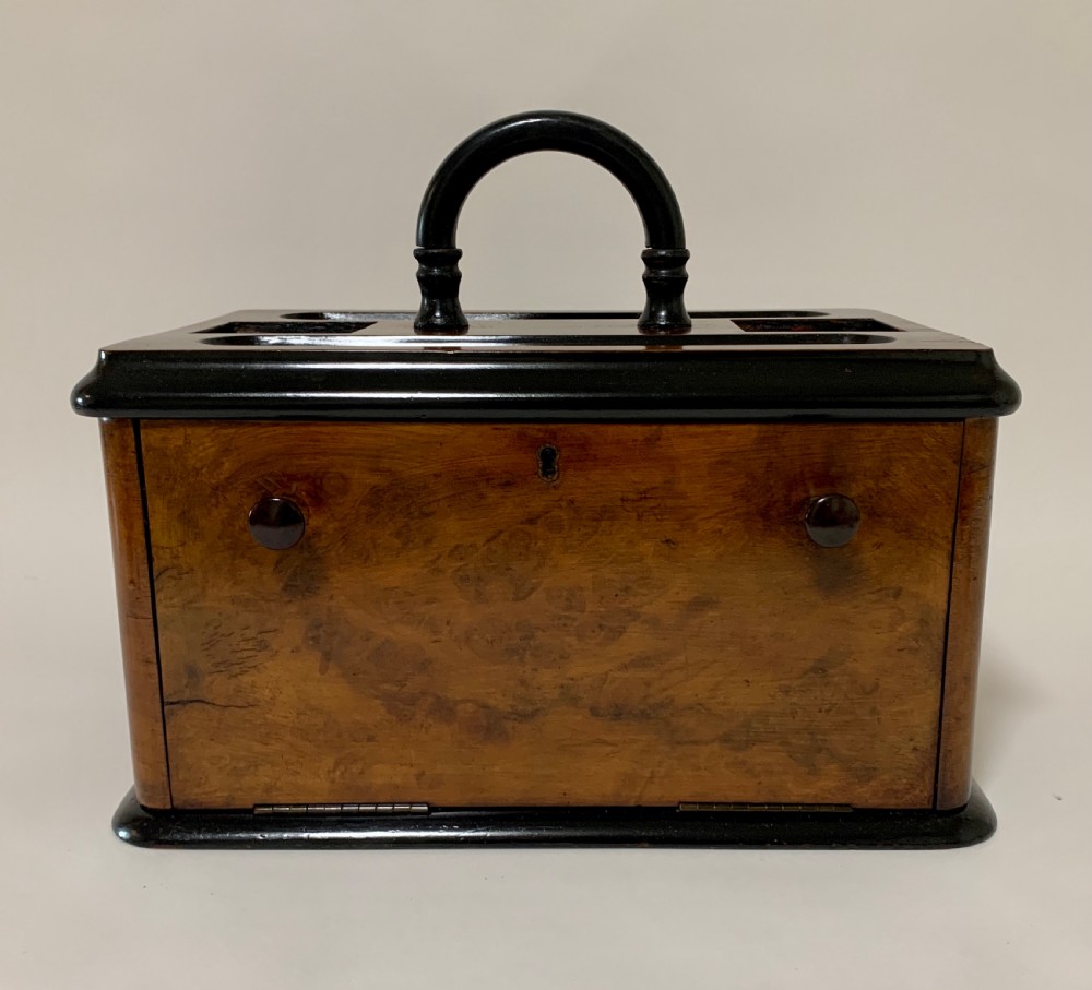 Victorian Burr Walnut Desktop Stationery Box View II