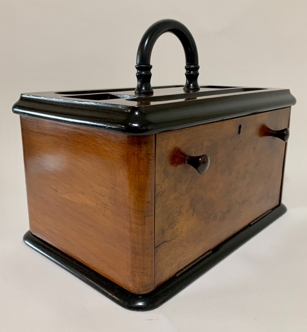 Victorian Burr Walnut Desktop Stationery Box View V