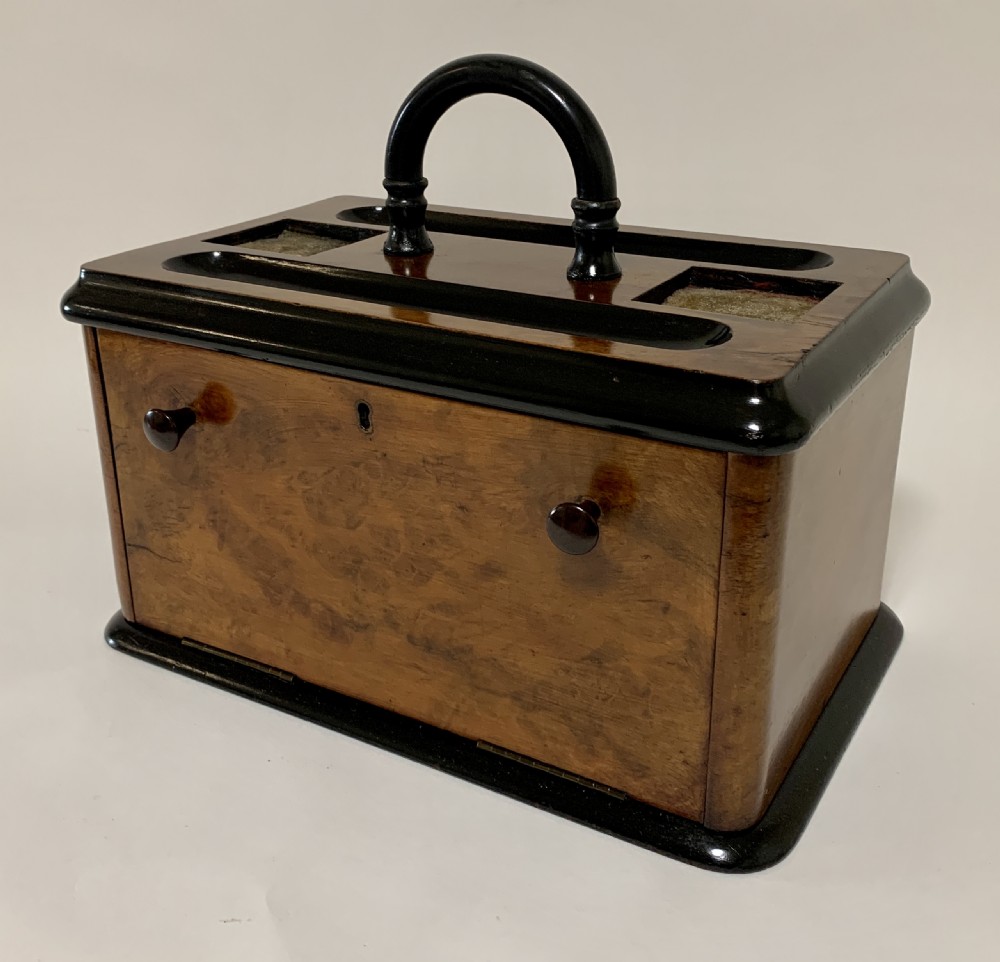 Victorian Burr Walnut Desktop Stationery Box View VIII