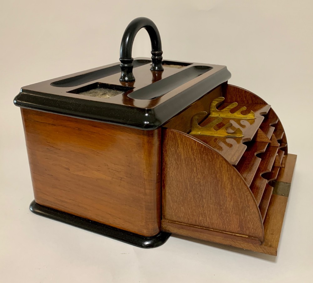 Victorian Burr Walnut Desktop Stationery Box View XI