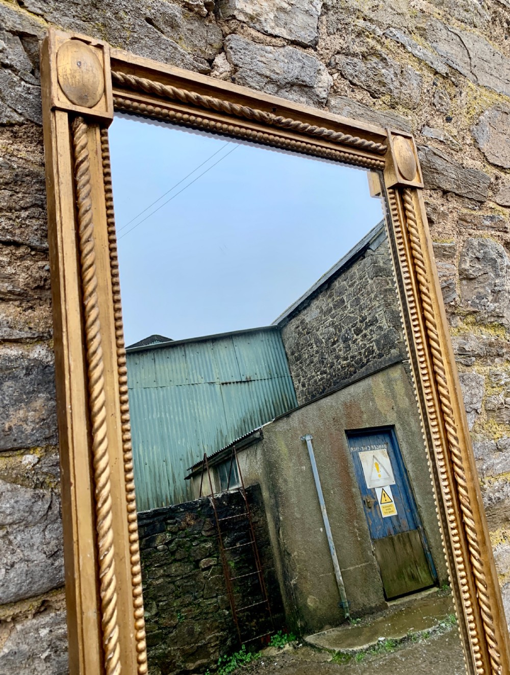 Large Antique French Gilt Pier Mirror View XXI