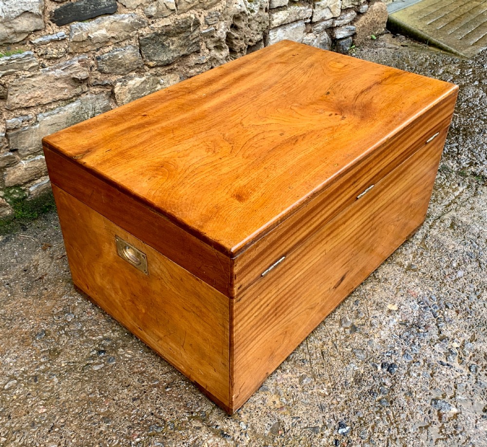 Antique Camphorwood Military Trunk Chest View X