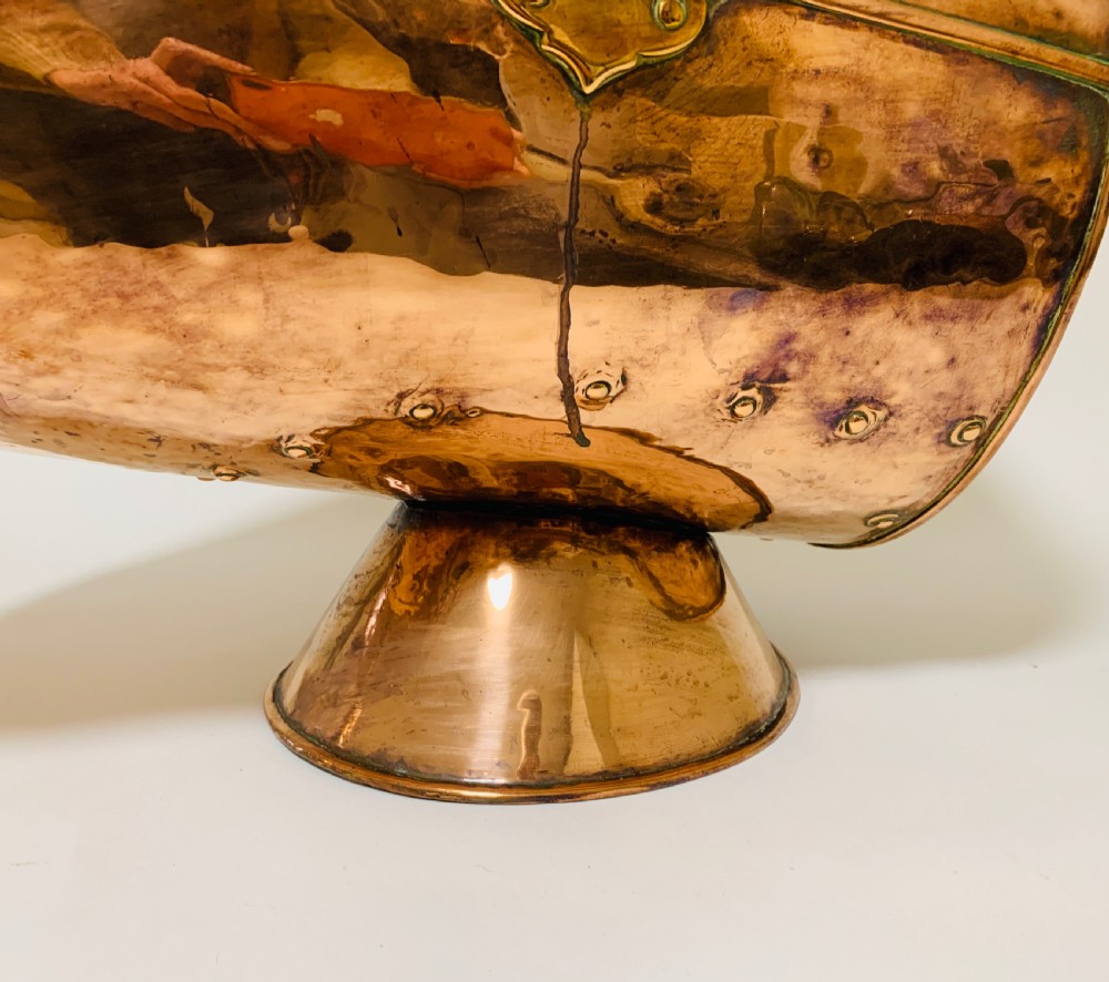Antique Copper Coal Scuttle and Shovel View VIII