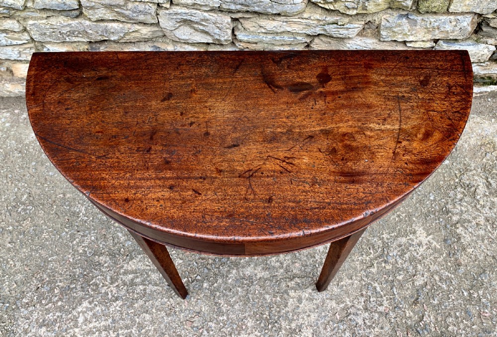 Georgian Mahogany Demi Lune Console Table View III