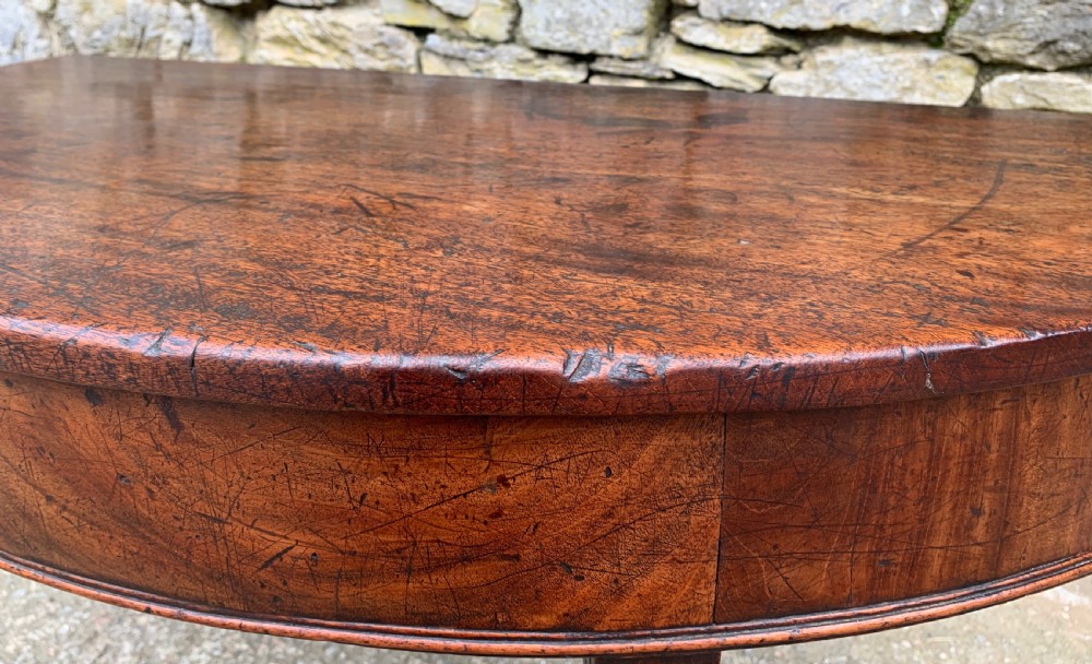 Georgian Mahogany Demi Lune Console Table View X