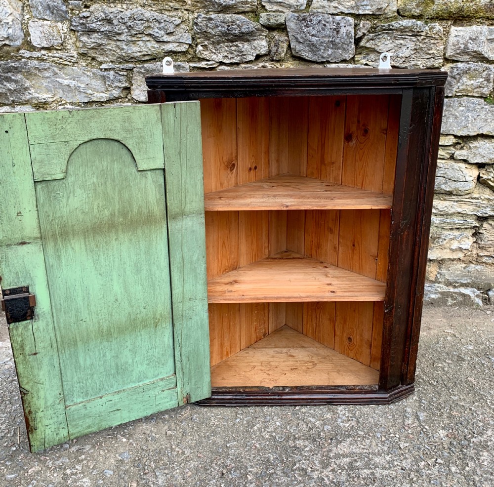 Georgian Oak Hanging Corner Cupboard View V