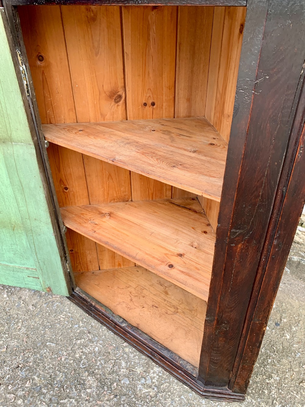 Georgian Oak Hanging Corner Cupboard View VII