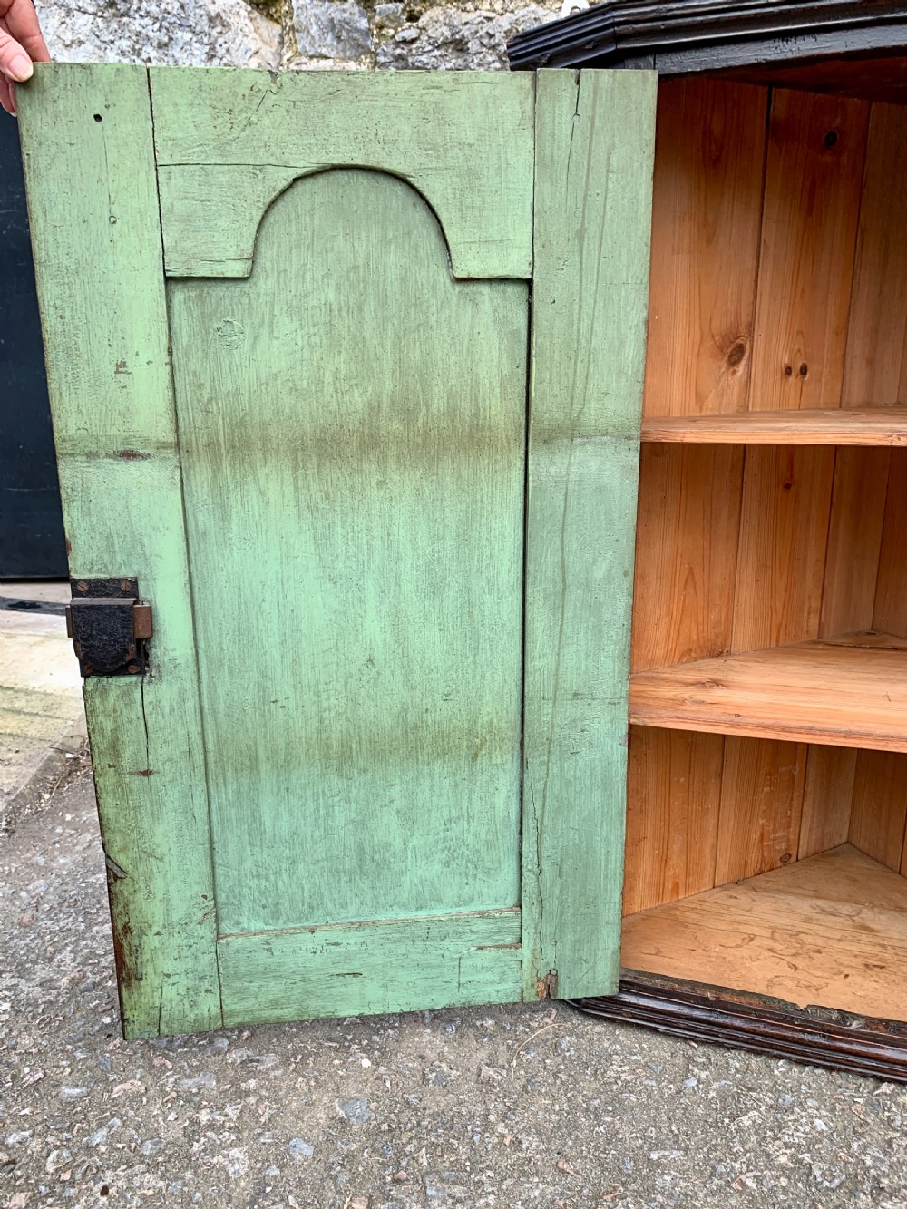 Georgian Oak Hanging Corner Cupboard View IX