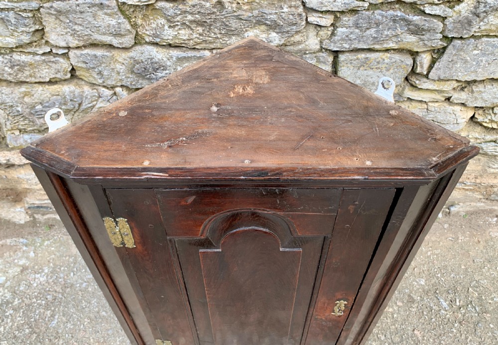 Georgian Oak Hanging Corner Cupboard View XIV