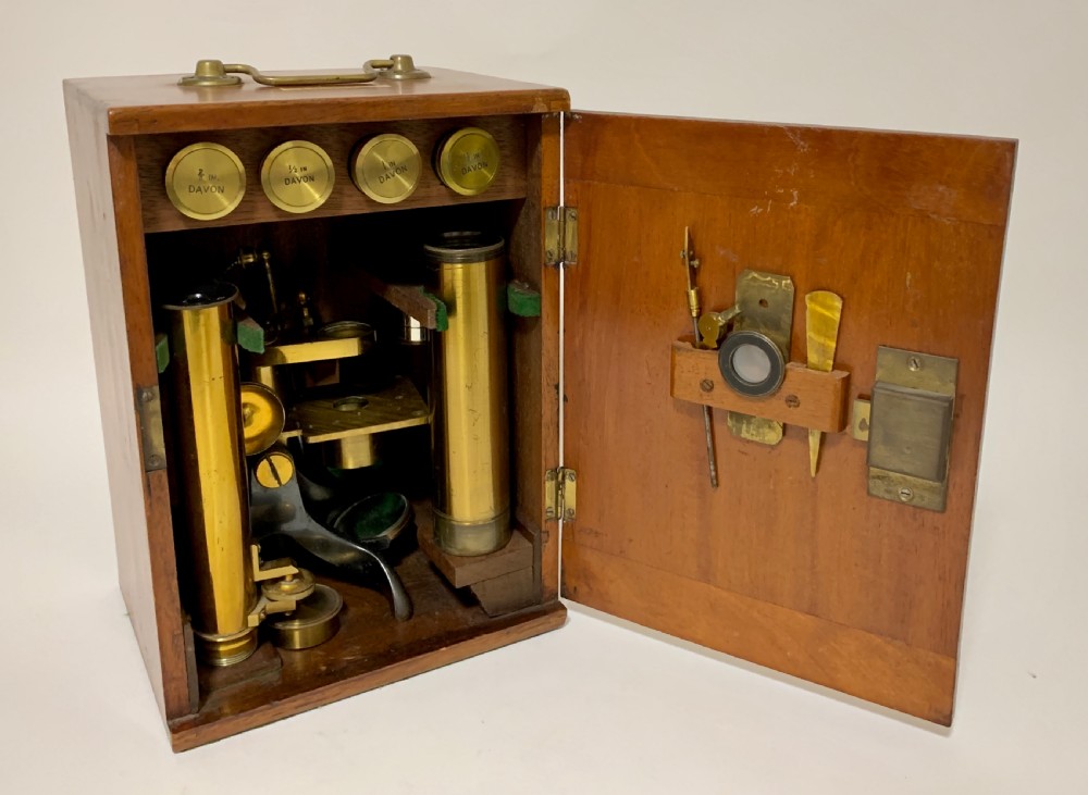 Rare Antique Microscope The Davon Micro-Telescope View IV