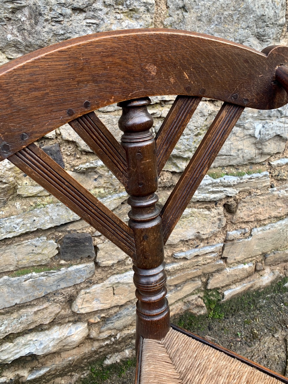 Antique Oak Turners Corner Chair View IX