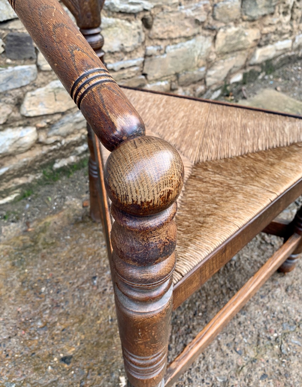 Antique Oak Turners Corner Chair View XIII