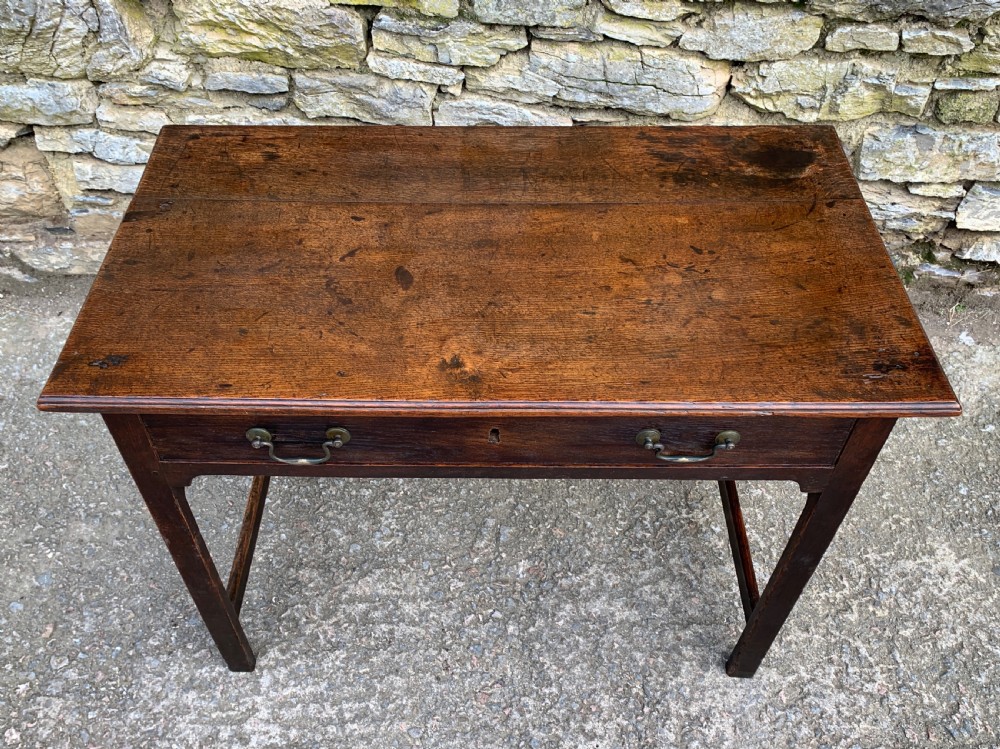 Antique Georgian Oak Side Table View IV