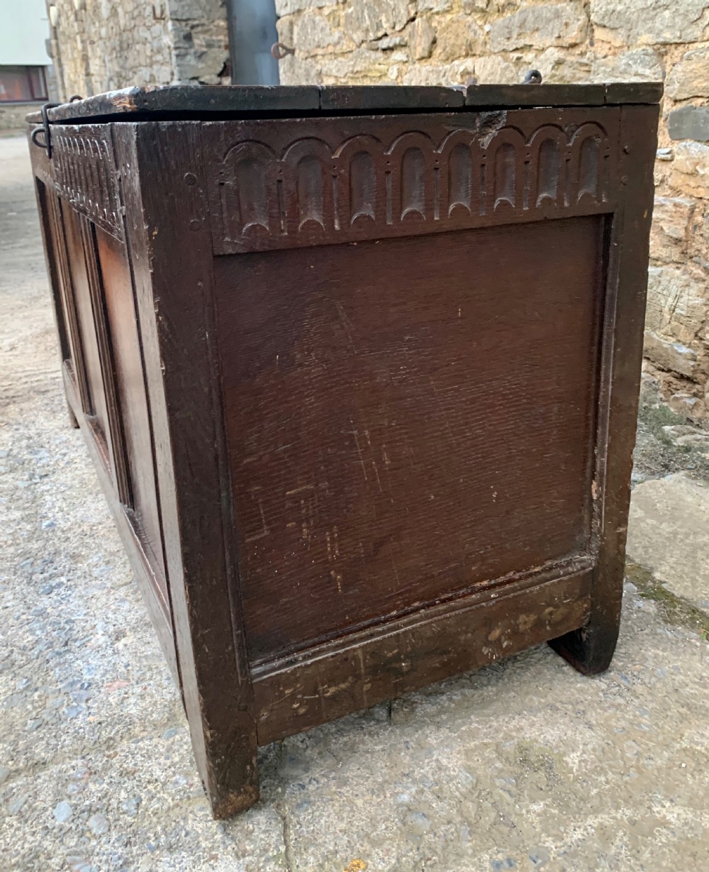 Antique Oak Coffer View IX