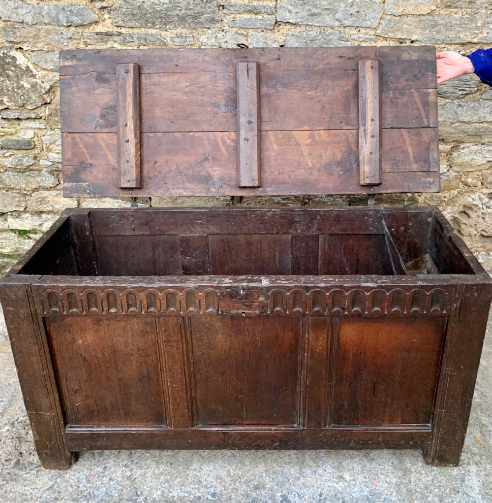 Antique Oak Coffer View X