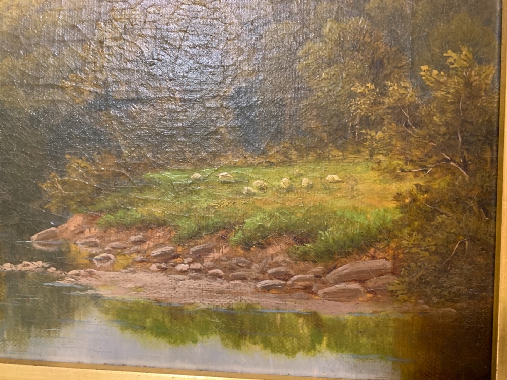 Antique Oil on Canvas of a Countryside Scene View II