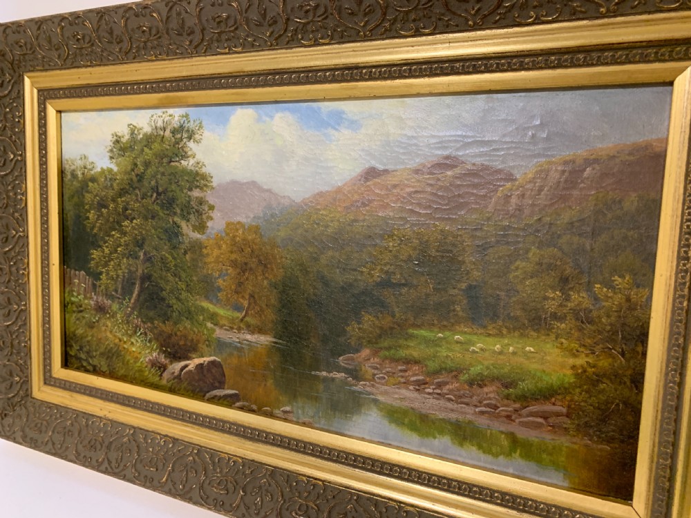 Antique Oil on Canvas of a Countryside Scene View V