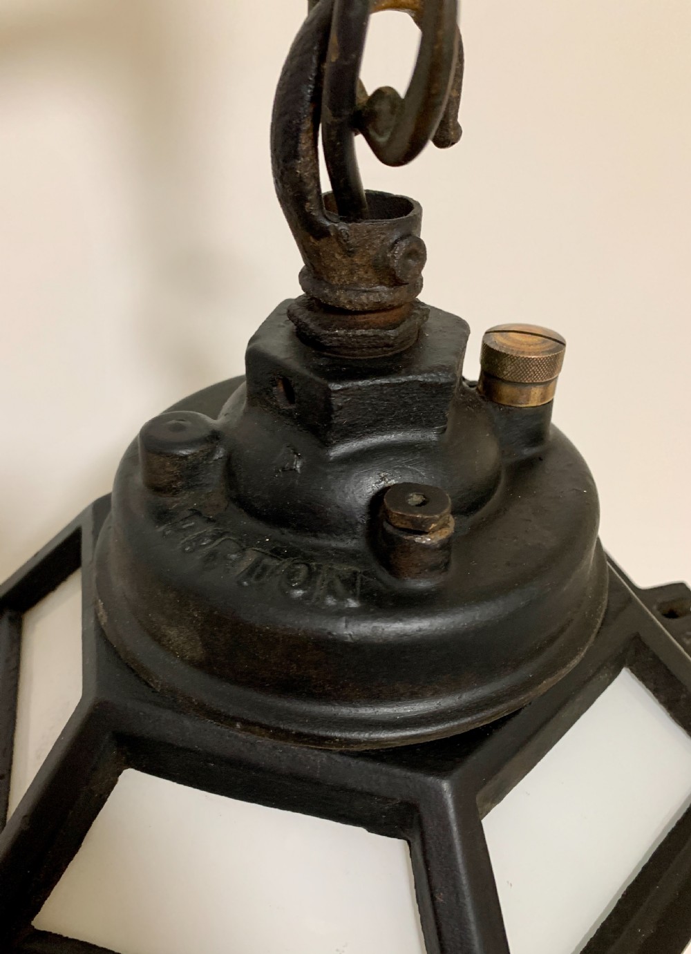 Antique REVO Tipton Hanging Lantern on Bracket View IV